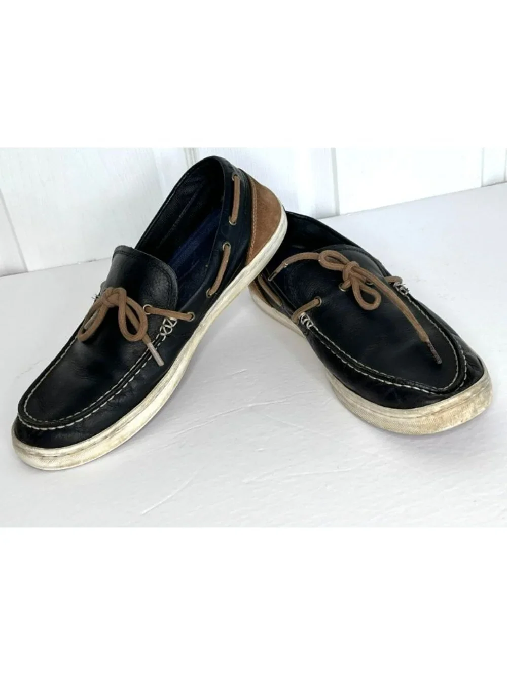 Cole Haan Grand. OS Mens Boat Shoes sz 11.5M Leather Navy C1044 Nautical Preppy